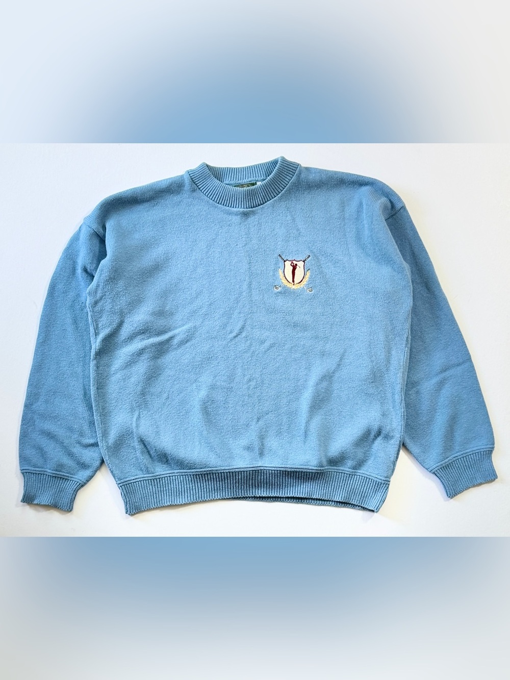 Vintage Mens Susquehanna Trail Outfitters Golf Sweater XL Embroidered